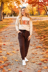 Brinley Brown Fleece Joggers