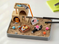 Cat Desk Zen Garden - Cute Cubicle Decor - Coworker Secret Santa Gift - Cat Lovers Gift - Fidget Sandbox Toy - Birthday Work Gift