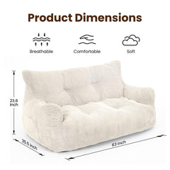 Pamapic 2-Seat Structured Big Bean Bag Chairs for Adult