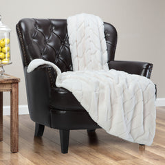 Geometric Faux Fur Throw Blanket