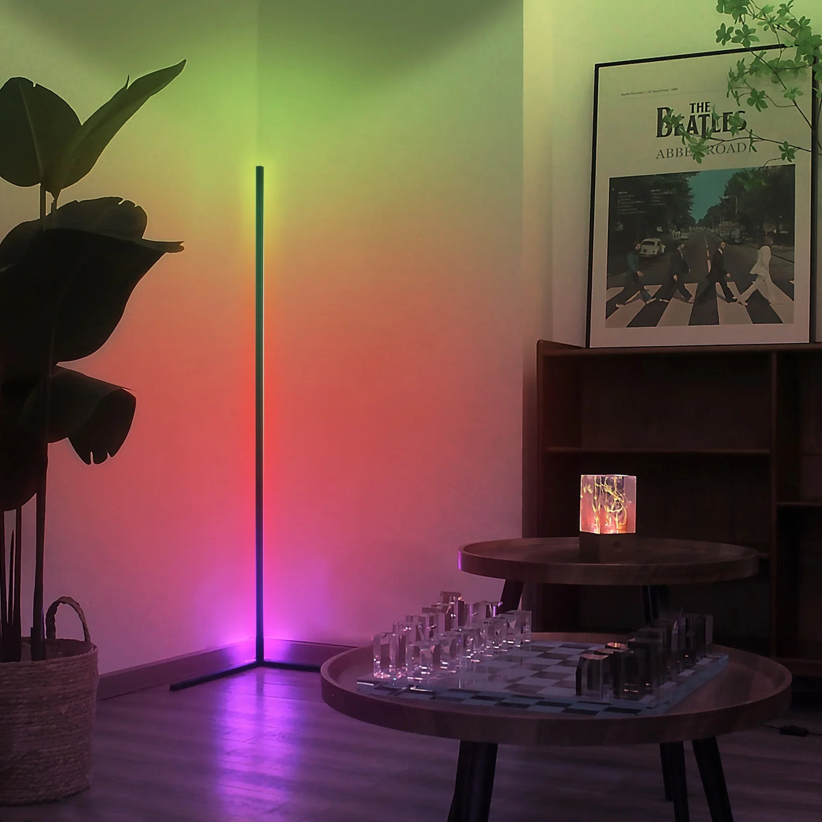 RGB LED Corner Floor Lamp 60-Inch for Living Room Bedroom Game Room Lighting