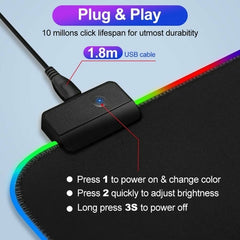 RGB Gaming 1 Touch Light Up Mouse Pad - Large Size